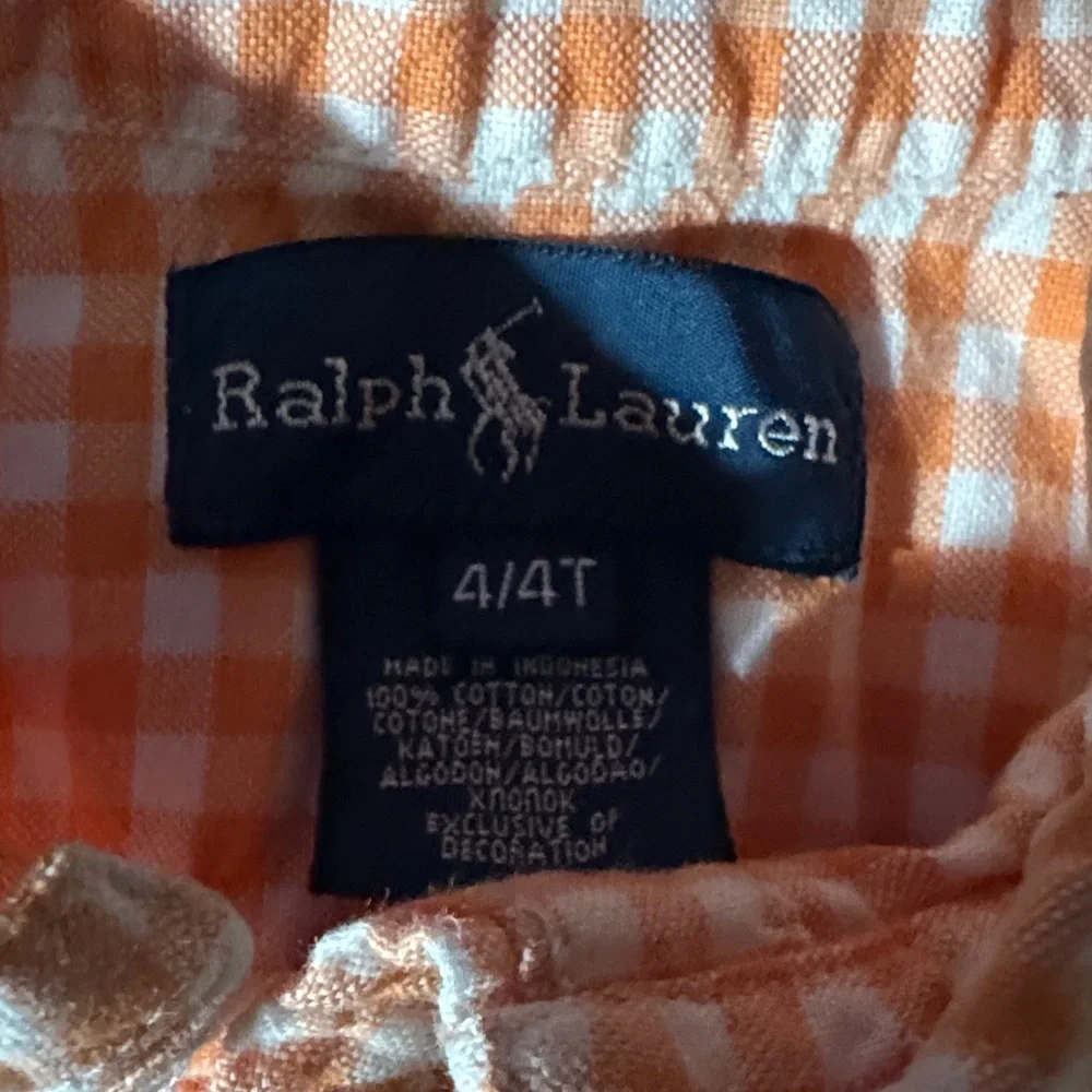 Ralph Lauren Kids Orange Plaid Button-Down Shirt